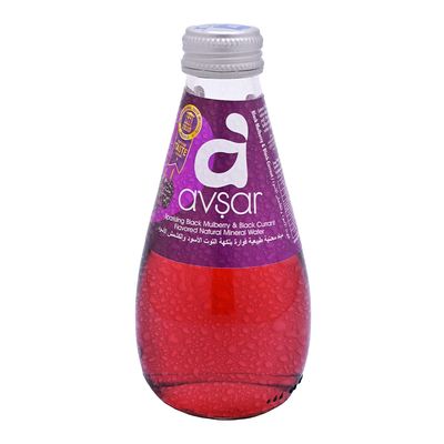 Avsar Sparkling Black Mulberry & Black Currant Flavored Natural Mineral Water - 200ml