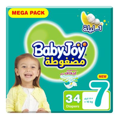 Baby Joy Diapers Compressed Junior XXXL Size 7 34 Pieces
