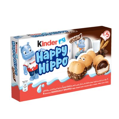 Kinder Happy Hippo Biscuit With Double Cream Filling Individually Wrapped 103.5 G x 5