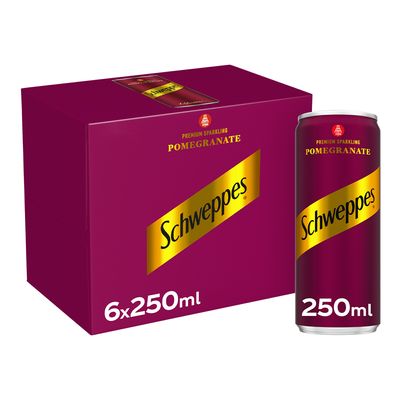Schweppes Soft Drink Pomegranate Flavor 250 ML × 6