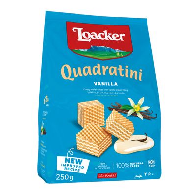 Loacker Quadratini Wafer Cubes Filled With Vanilla Cream 250 G