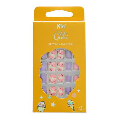 Glitz Press On Nails for Kids Heart #2 - 24 pieces