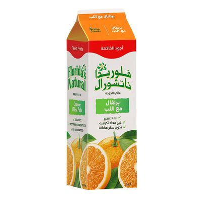 فلوريدا ناتشورال عصير بنكهة البرتقال مع اللب بدون سكر مضاف 900 مل