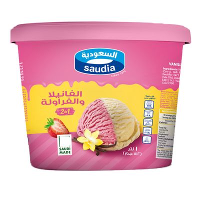 السعودية آيس كريم فانيليا وفراولة 1 لتر