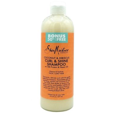 Shea Moisture Curl & Shine Shampoo with Coconut and Hibiscus Extracts for Curly Hair - 577ml
