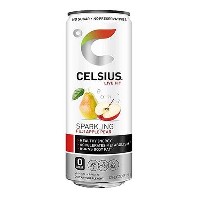 Celsius Sparkling Energy Drink Fuji Apple Pear Flavor No Sugar (Imported) - 355ml