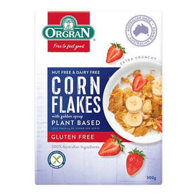 Orgran Corn Flakes With Golden Syrup Gluten Free 300 G