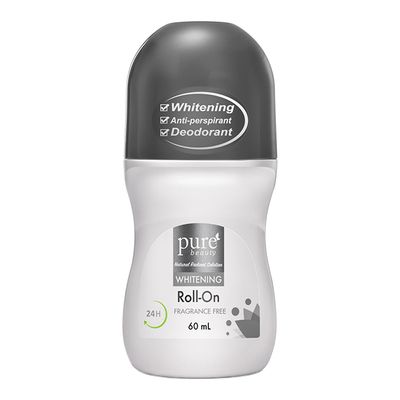 Pure Beauty Whitening Deodorant Roll-On - Fragrance Free - 60ml