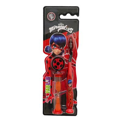 Fab Lab Nickelodeon Miraculous Toothbrush with Hourglass and Rubber Handle 1 pc