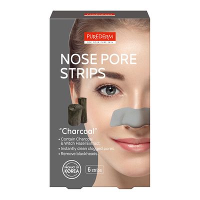 Purederm Nose Pore Strips Charcoal Removes Blackheads - 6 Strips