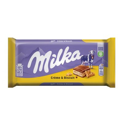 Milka Chocolate With Cream and Biscuit Imported 100 G