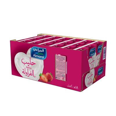 Almarai milk strawberry flavored carton 200 ml x 18