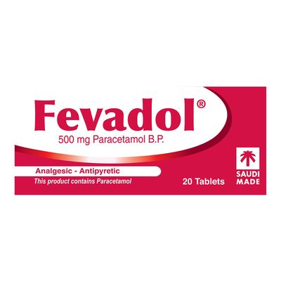 Fevadol Analgesic and Antipyretic 500 MG 20 Tablets
