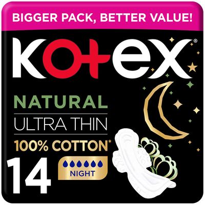 Kotex Sanitary Napkin Ultra Thin Nighttime 14 Pcs