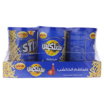 ستيكس عيدان بطاطس طماطم الكاتشب 45 جرام × 6