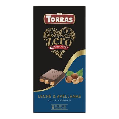 Torras Chocolate Zero With Milk & Hazelnut Gluten Free 150 G