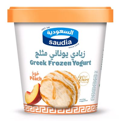 Saudia Greek Yogurt Frozen Peach Flavor Cup 125 ML