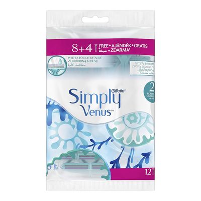   جيليت ماكينة حلاقة سيمبلي فينوس  للنساء شفرتين 8+4 مجانا