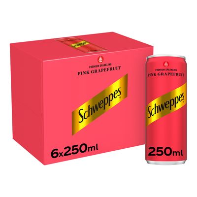 Schweppes Soft Drink Grapefruit Flavor 250 ML× 6