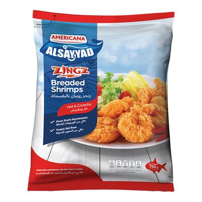 Americana Al Sayyad Shrimp Breaded Zingz Hot & Crunchy 750 g