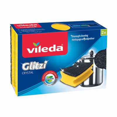 Vileda Sponge Cleaning Glitzi With Cleaning Crystal 2 Pieces