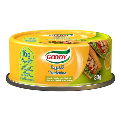 قودي تونة تندرينا بالليمون والفلفل الاسود - 80 جرام