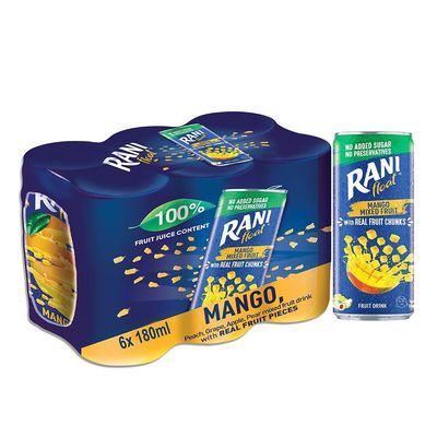 Rani Drink Mango With Real Fruit Pieces 180 ML × 6