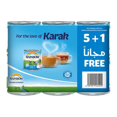 ابو قوس حليب مبخر لايت 170 جرام 5+1 مجانا