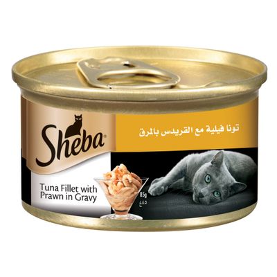 Sheba Cat Food Tuna Fillet With Shrimp In Gravy 85 G