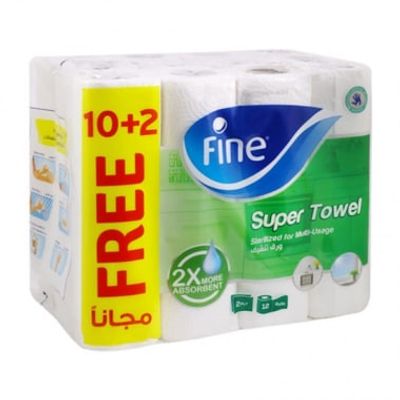 Fine Kitchen Paper Towels More Absorbent 10+2 Free