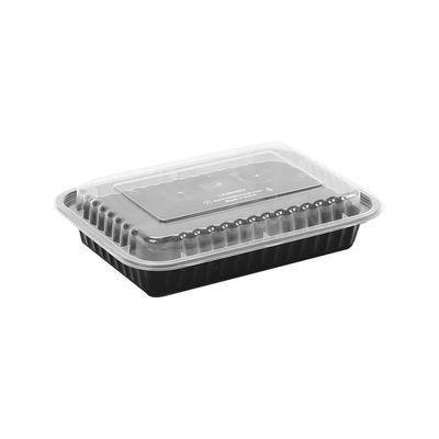 Hotpack Microwave Containers With Rectangular Lids Black 5 Pieces