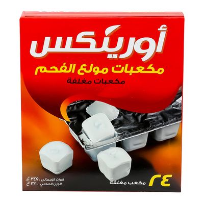 أورينكس كرتون مولع فحم مكعبات مغلفة 320 جرام × 24