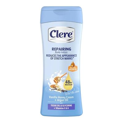 Clere Repairing Body Lotion Vanilla Honey Cream with Argan Oil & Glycerine + Vitamins E & A - 400ml