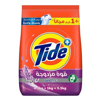 Tide Laundry Powder Detergent Automatic Touch of Downy Lavender Scent 4.5 KG + 1 KG Free 