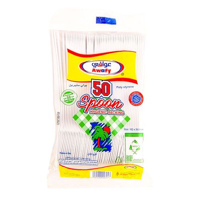 Awafy Plastic Spoon 50 Pieces