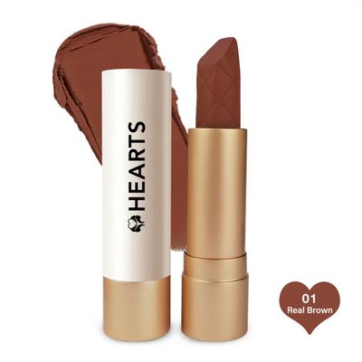 Hearts Cream Lipstick 01 Real Brown - 3.8g