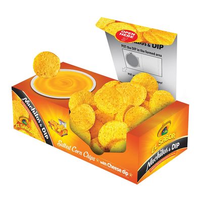 Elsabor Nacho Salted Corn Chips With Cheese Dip (Imported) - 155g
