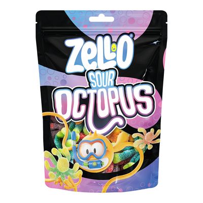 Zello Sour Octopus Gummy Candy - 80g