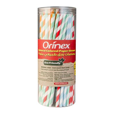 Orinex Straw Natural Paper Colors 100 Pieces