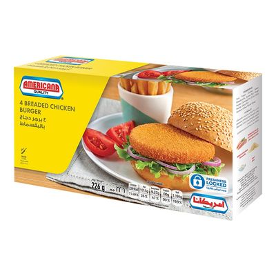 Americana Chicken Burgers Breaded 226 G
