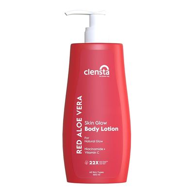 Clensta Red Aloe Vera Skin Glow Body Lotion with Niacinamide & Vitamin C - 400ml