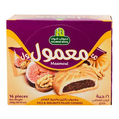 Halwani Bros Maamoul With Walnuts and Figs 16 Pieces Box