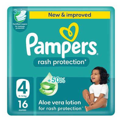 Pampers Diapers Rash Protection Aloe Vera Lotion Size 4 16 Pieces