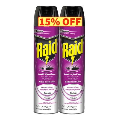Raid Insect Killer Multi Insect Odorless With 15% Off 300 ML × 2