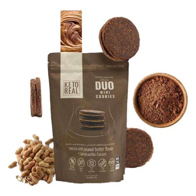 keto Real Duo Mini Cookies Cocoa and Peanut Butter Flavor -120g