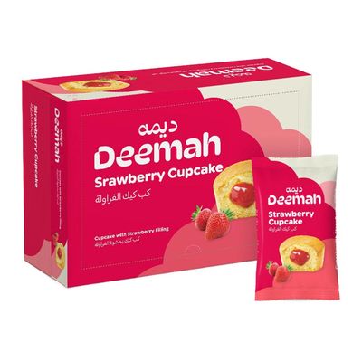 Deemah Cup cake Filled With Strawberries 27 G × 12 Box