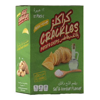 Nadec Crackles Potato Chips Salt & Vinegar Flavor - 21g x 12