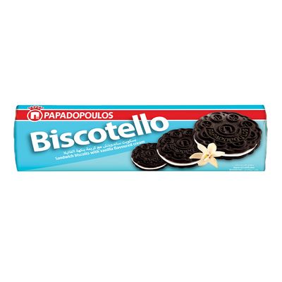 Papadopoulos Biscuitlo Sandwich Biscuits With Vanilla Flavoured 200 G