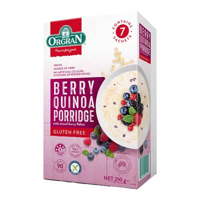 Orgran Quinoa Porridge With Mixed Berries Vegan Gluten Free 210 G