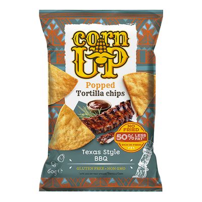 Cornup Tortilla Chips Texas Style Bbq Flavor Gluten Free 60 G